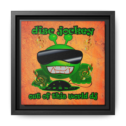 disc jockey - framed canvas art (burnt orange)