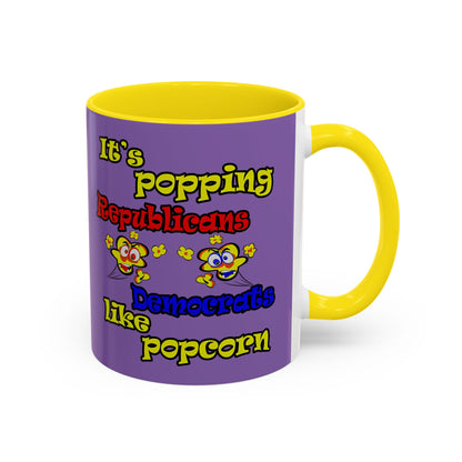 popping like popcorn - Accent Mug (light purple)