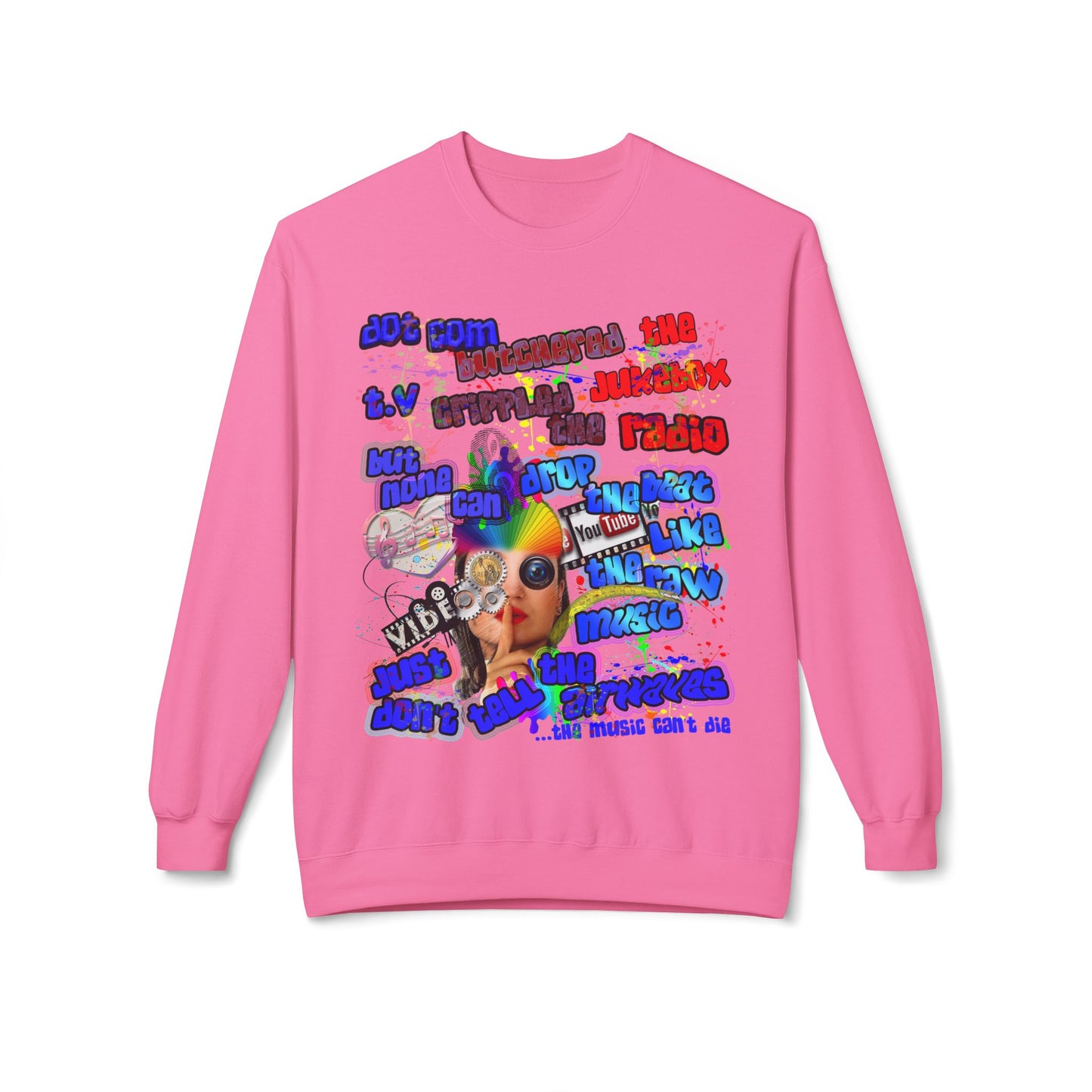 drop the beat - Unisex Midweight Softstyle Fleece Crewneck Sweatshirt