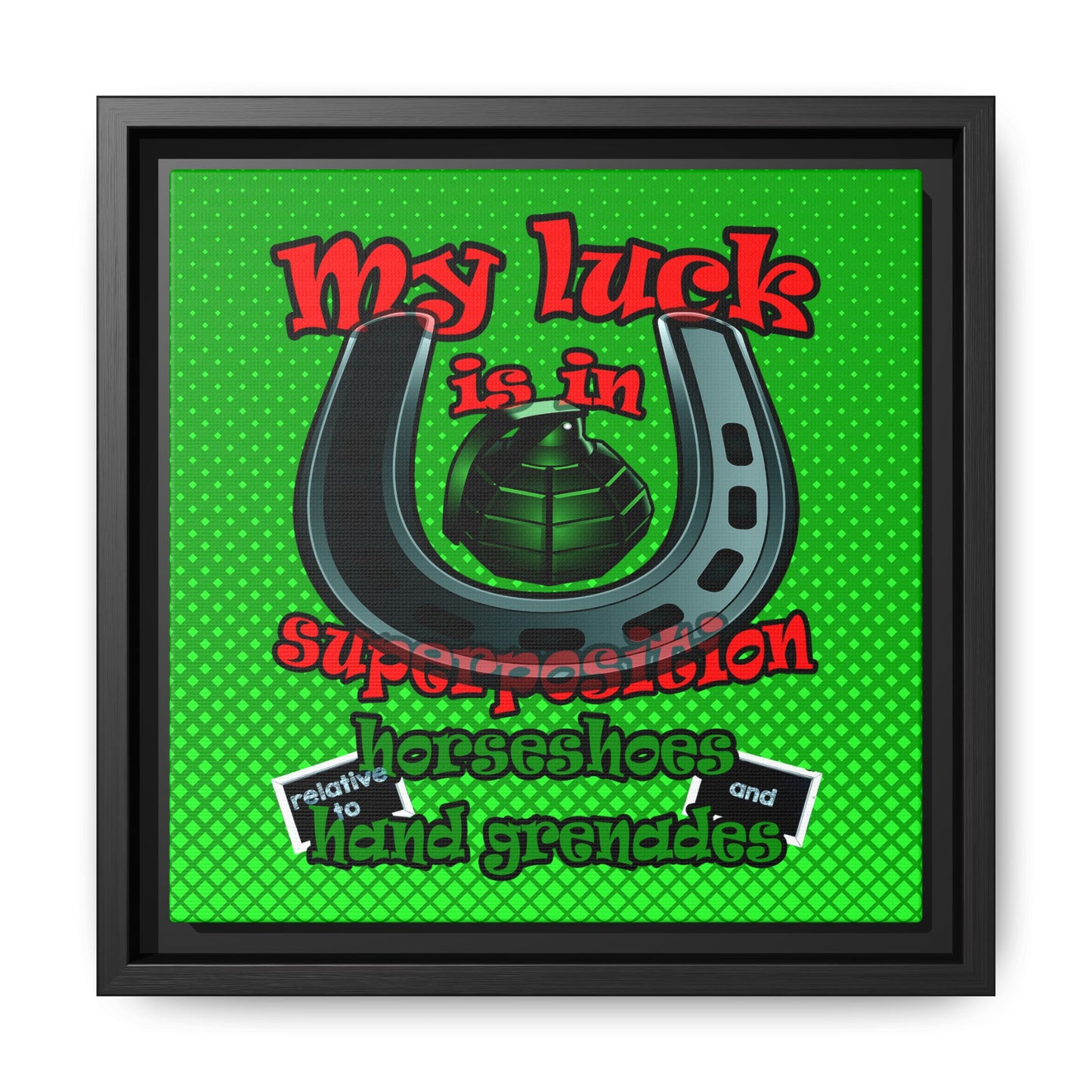 my luck - framed canvas art (logo green)
