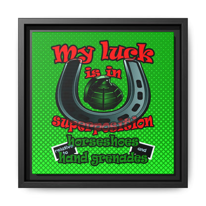 my luck - framed canvas art (logo green)