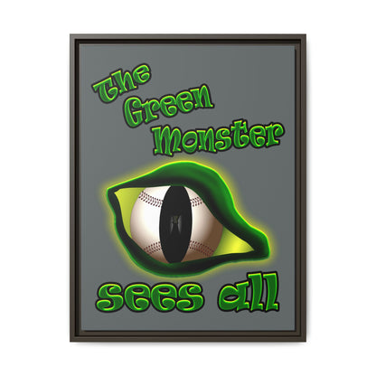 green monster - framed canvas art (dark grey)