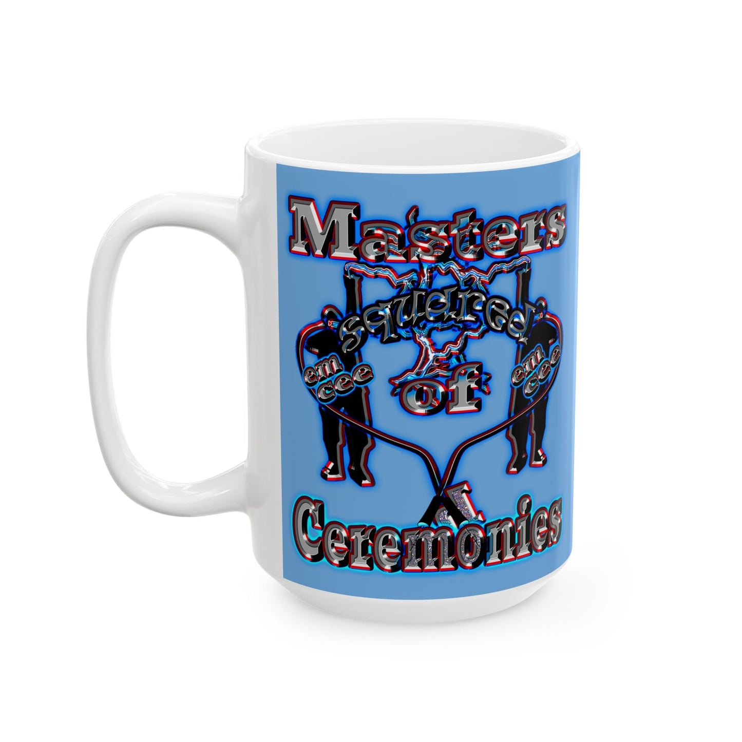em cee squared - White Mug (light blue)