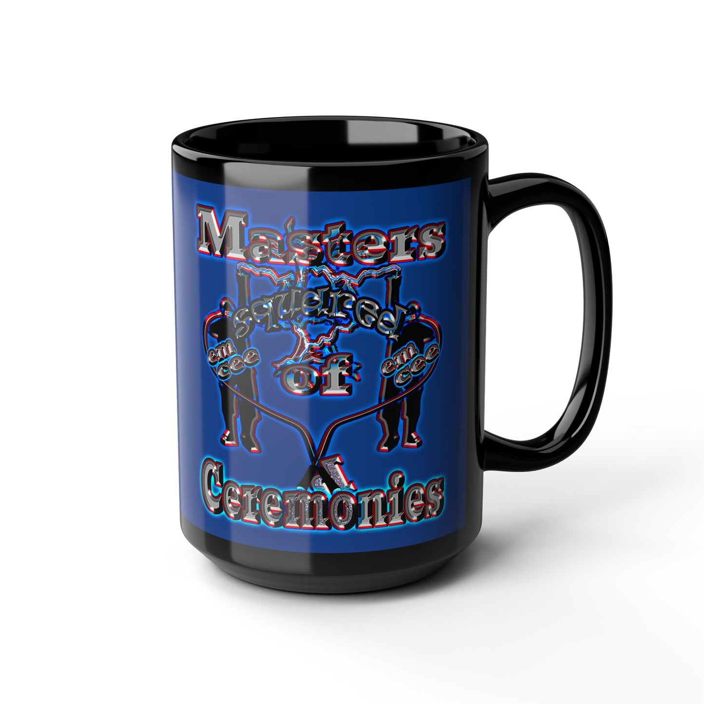em cee squared - Black Mug (dark blue)