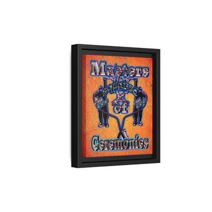 em cee squared - framed canvas art (burnt orange)