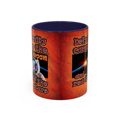 defy conquer reach - Accent Mug (burnt orange)