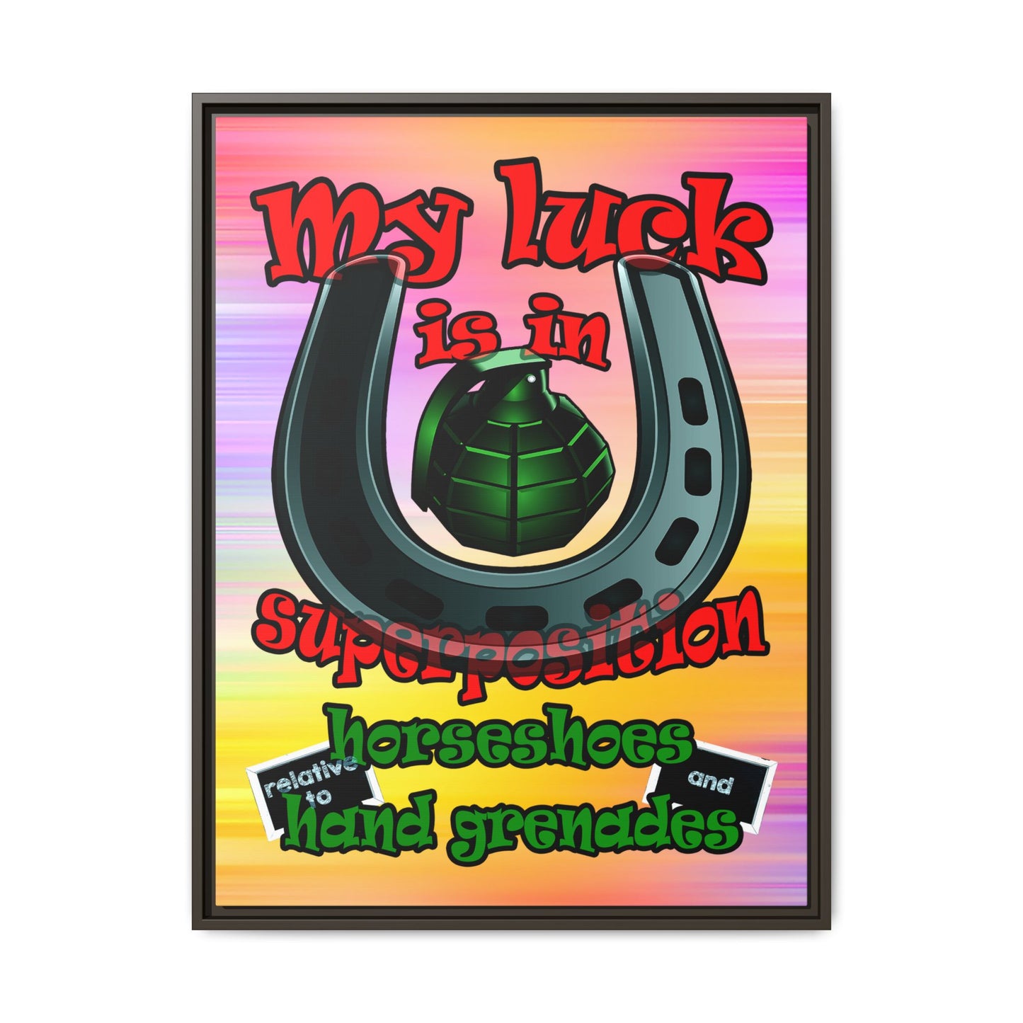 my luck - framed canvas art (color blur)