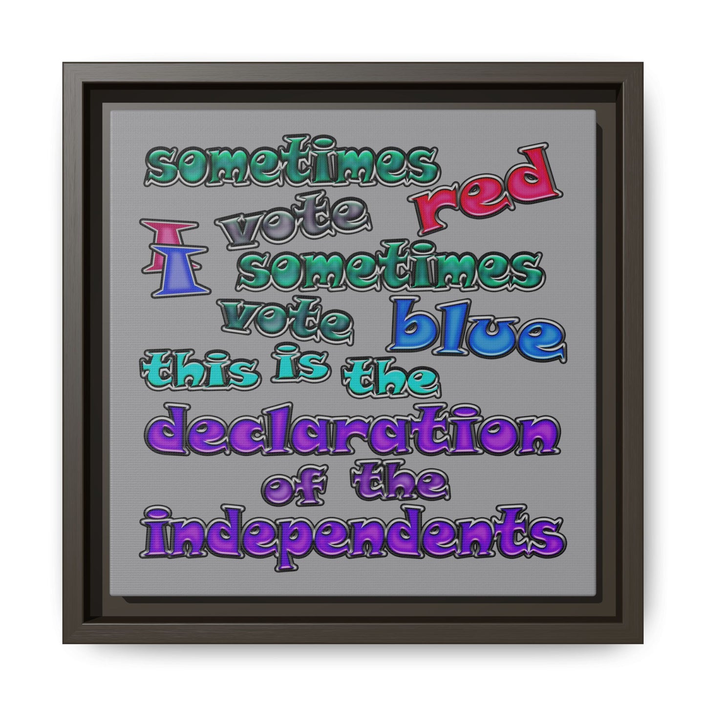 declaration of the independents - framed canvas art (grey)