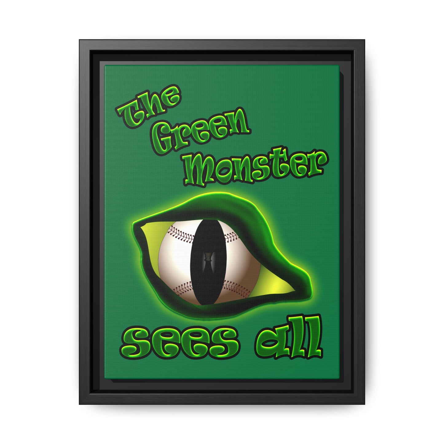 green monster - framed canvas art (dark green)