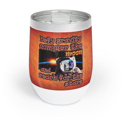 defy conquer reach - Chill Wine Tumbler (burnt orange)