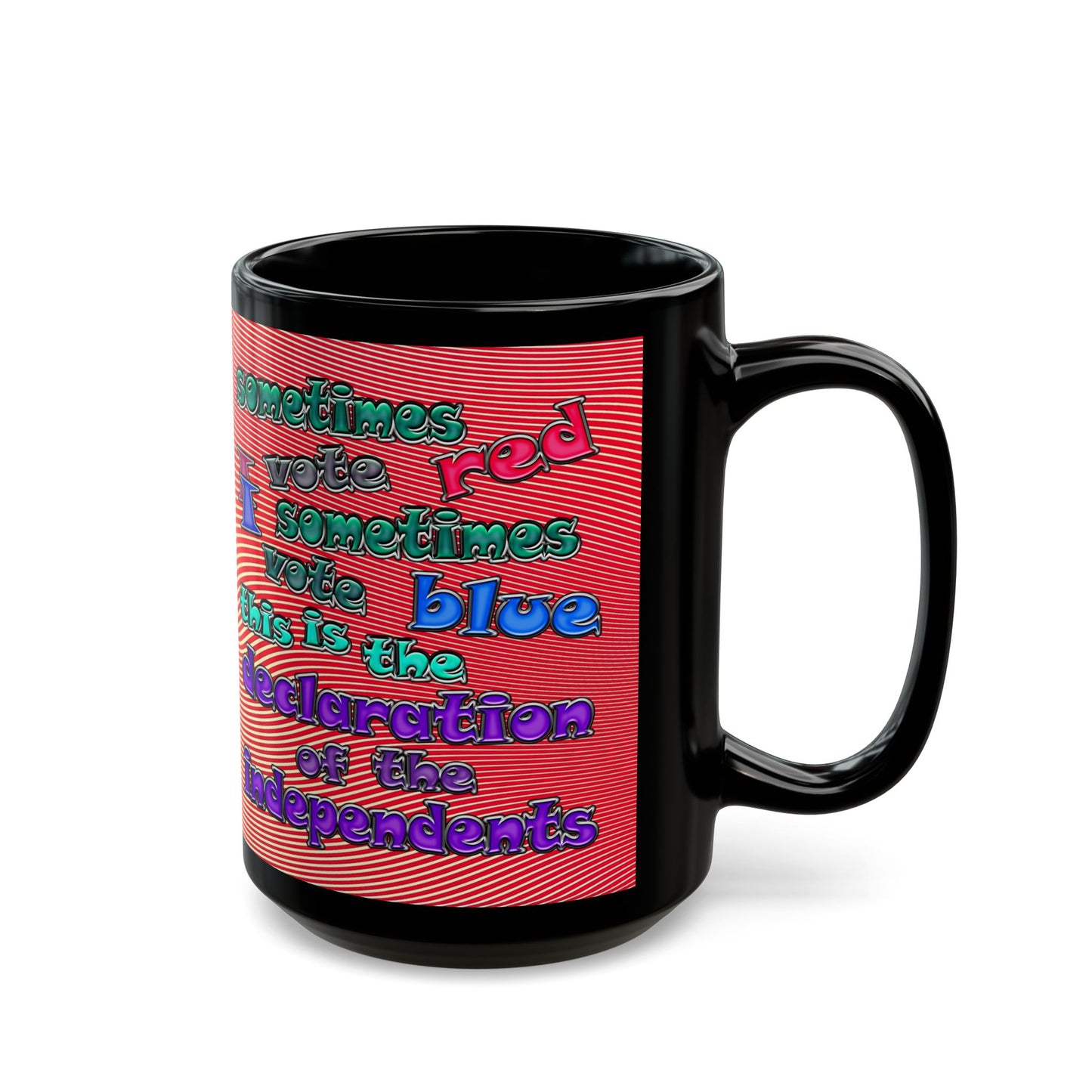 declaration of the independents - Black Mug (yellow-orange wave)