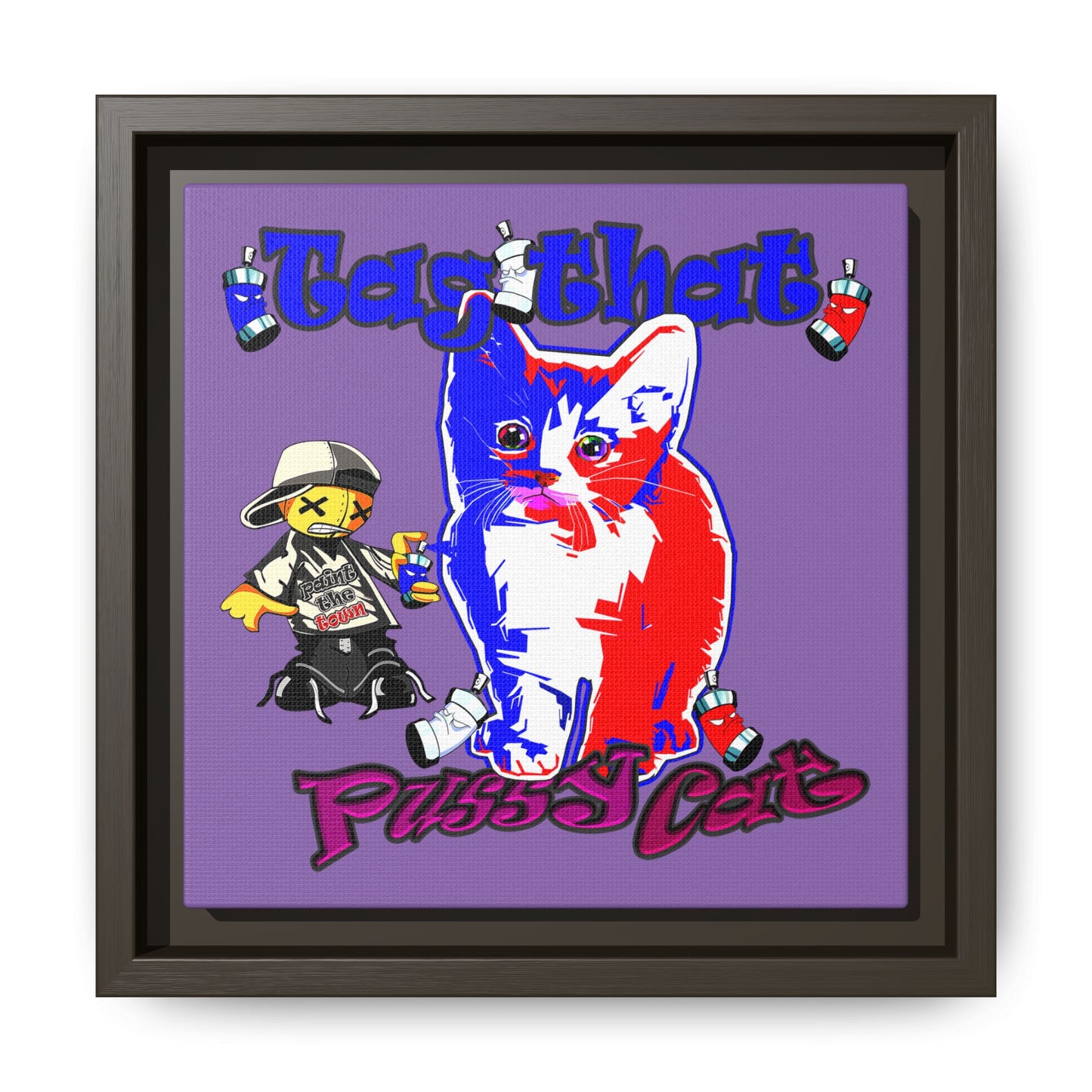 tag that - framed canvas art (light purple)