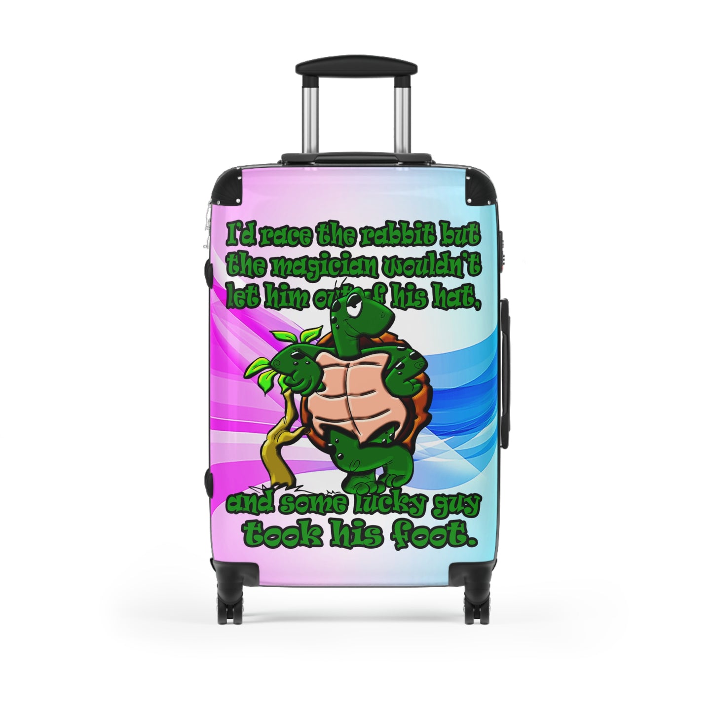 turtle race - Suitcase (light blue-pink wave)