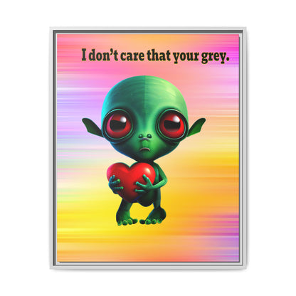 I don't care that your grey - framed canvas art (color blur)