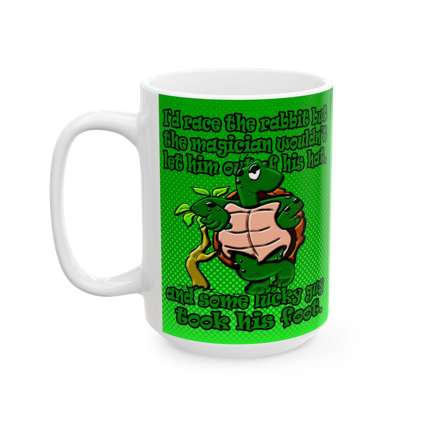 turtle race - White Mug (logo green)