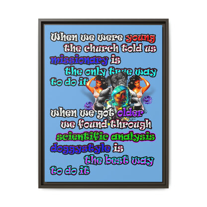 doggystyle - framed canvas art (light blue)