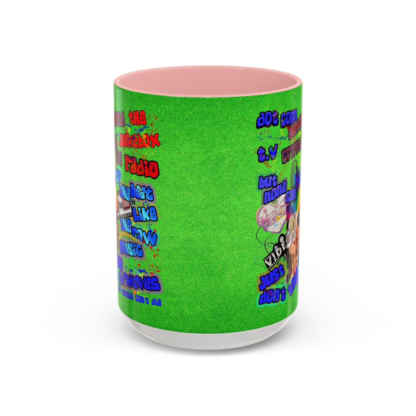drop the beat - Accent Mug (green turf)