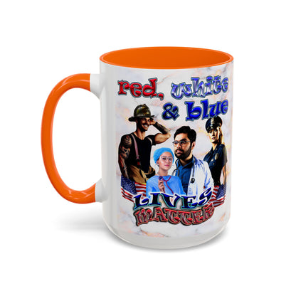 rw&b lives matter - Accent Mug (white marble)