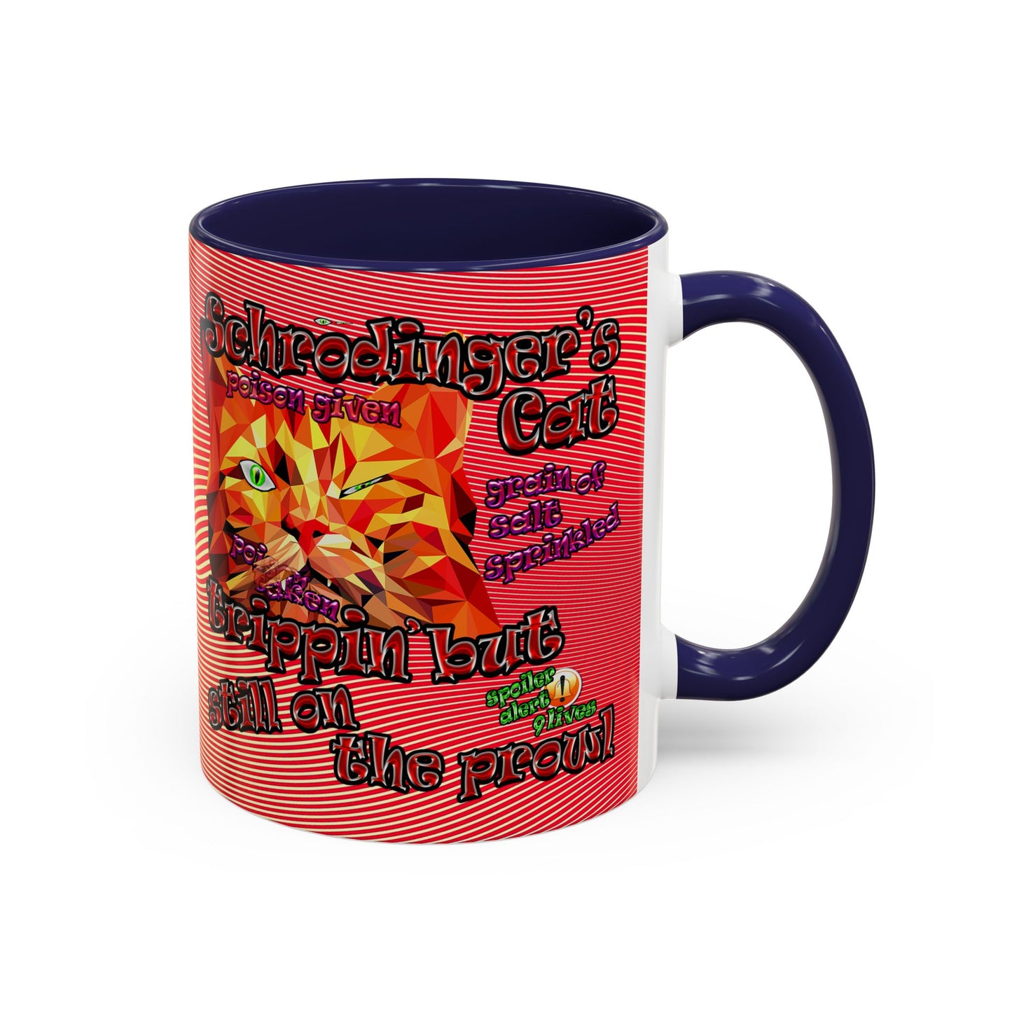 schrodinger's cat - Accent Mug (yellow-orange wave)