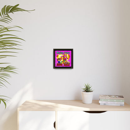 love peace - framed canvas art (pink swirl)