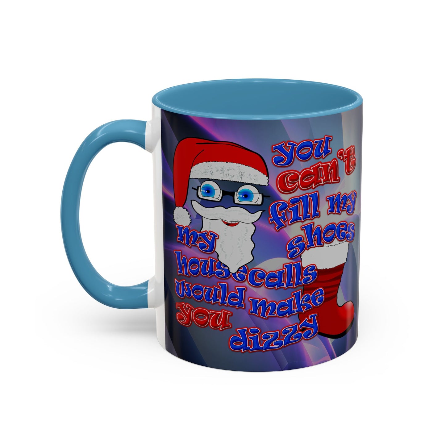 santa's shoes - Accent Mug (grey-pink wave)