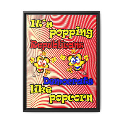 popping like popcorn - framed canvas art (yellow-orange wave)