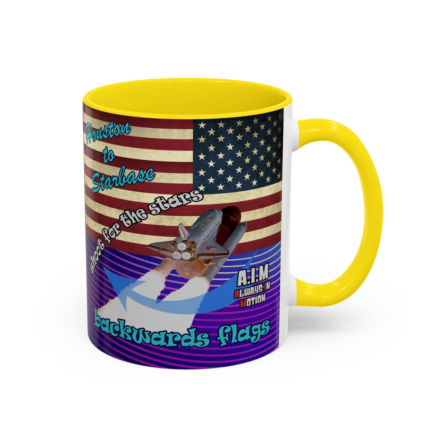 shoot for the stars - Accent Mug (purple wave)