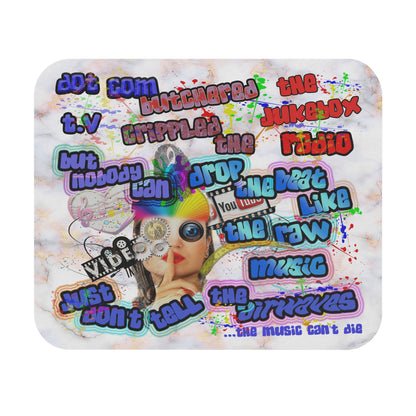 drop the beat - Mouse Pad (Rectangle) (white marble)