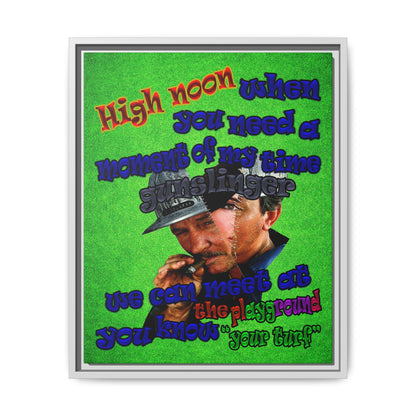 high noon - framed canvas art (green turf)