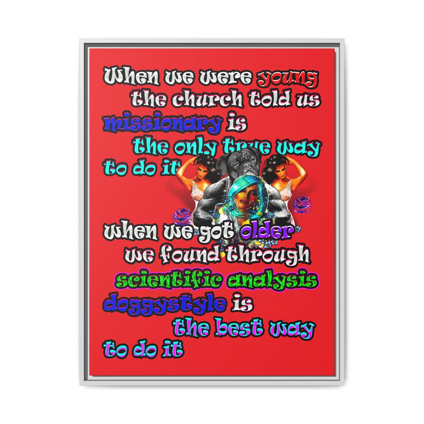 doggystyle - framed canvas art (red)