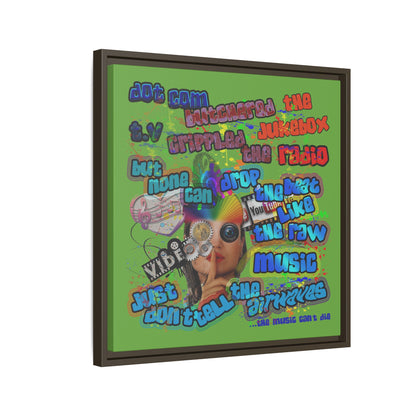 drop the beat - framed canvas art (green)