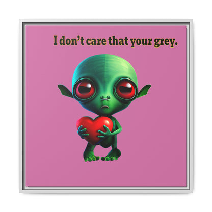 I don't care that your grey - framed canvas art (light pink)