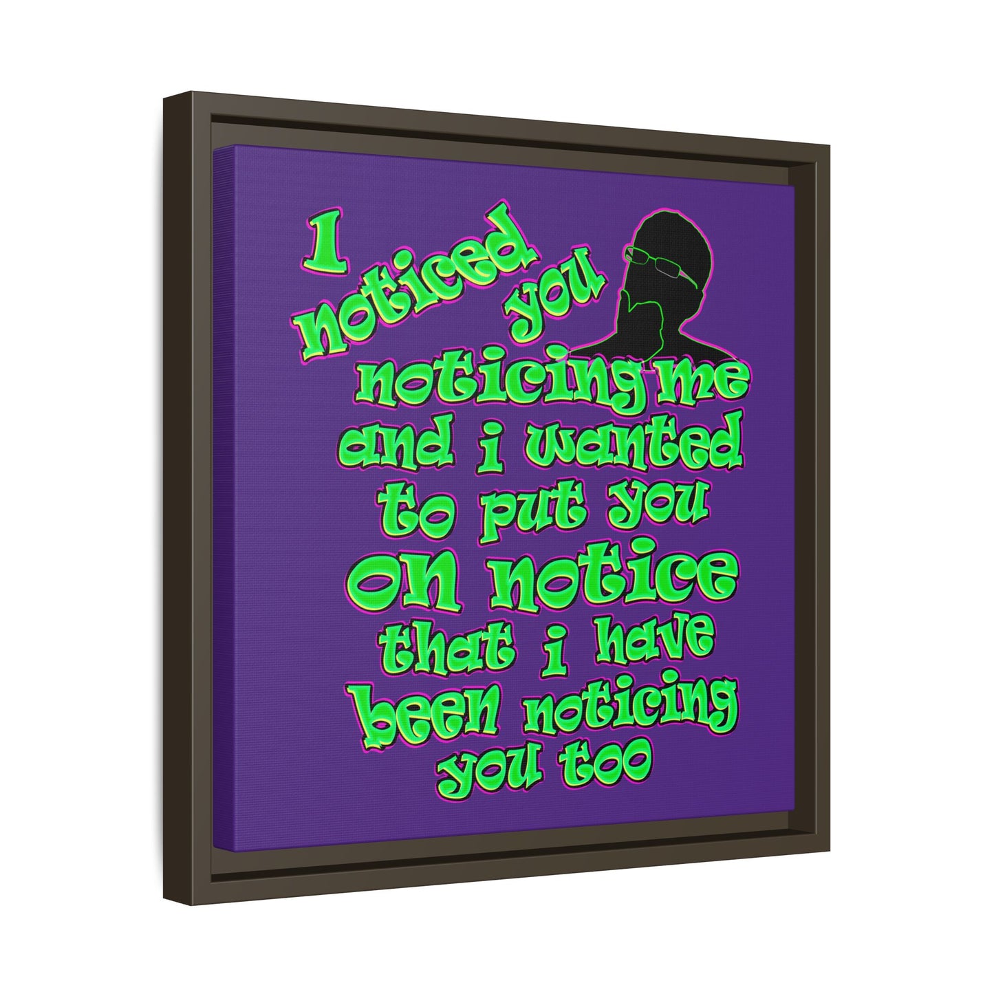 noticed you noticing - framed canvas art (purple)