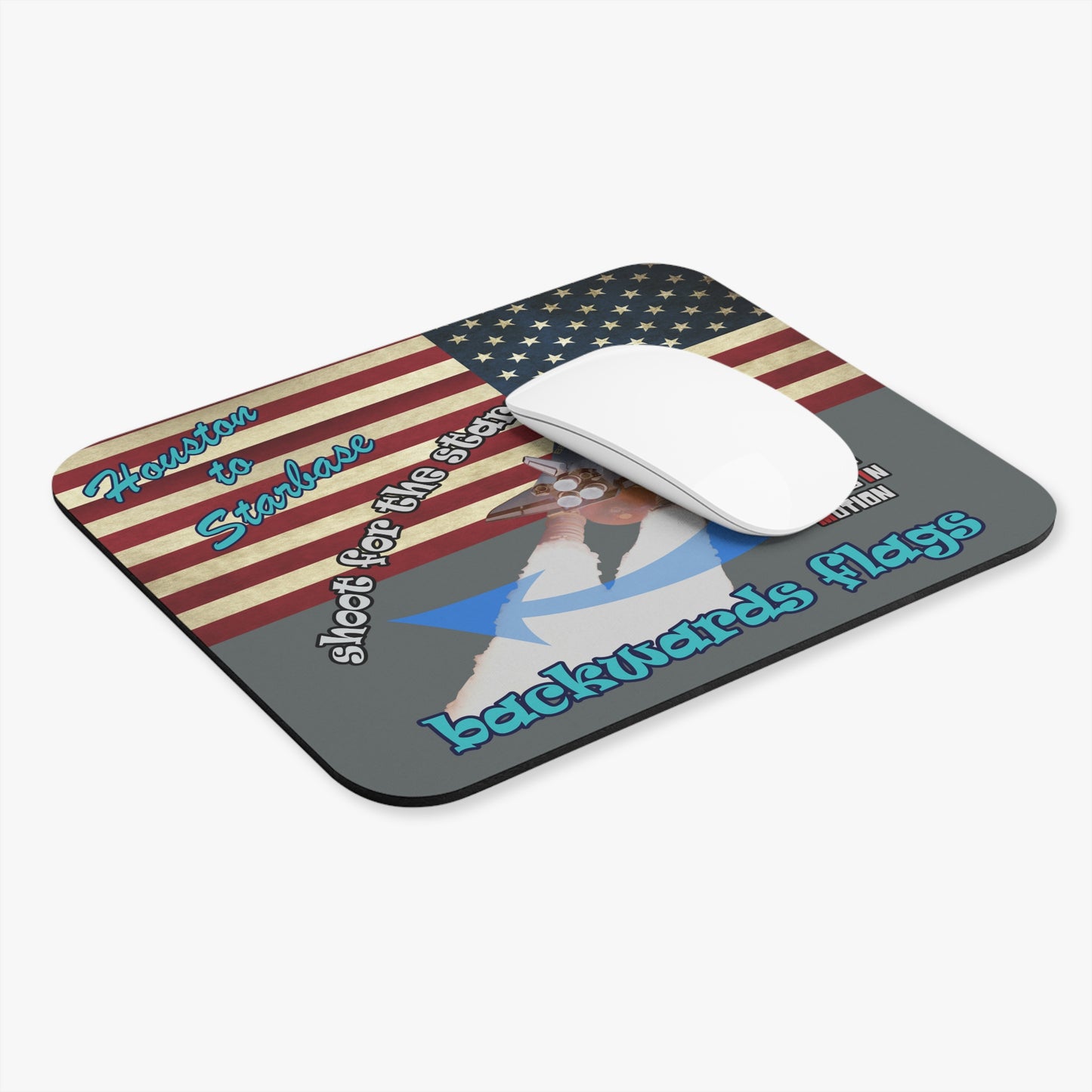 shoot for the stars - Mouse Pad (Rectangle) - (dark grey)