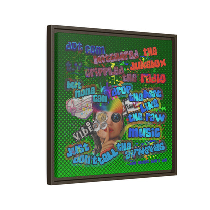 drop the beat - framed canvas art (logo green)