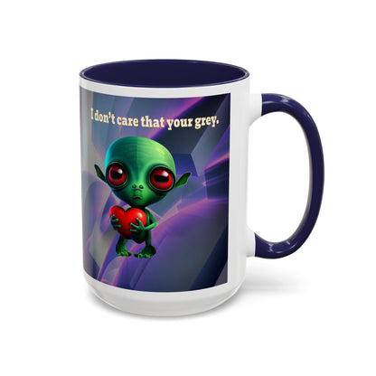 I don't care that your grey - Accent Mug (grey-pink wave)