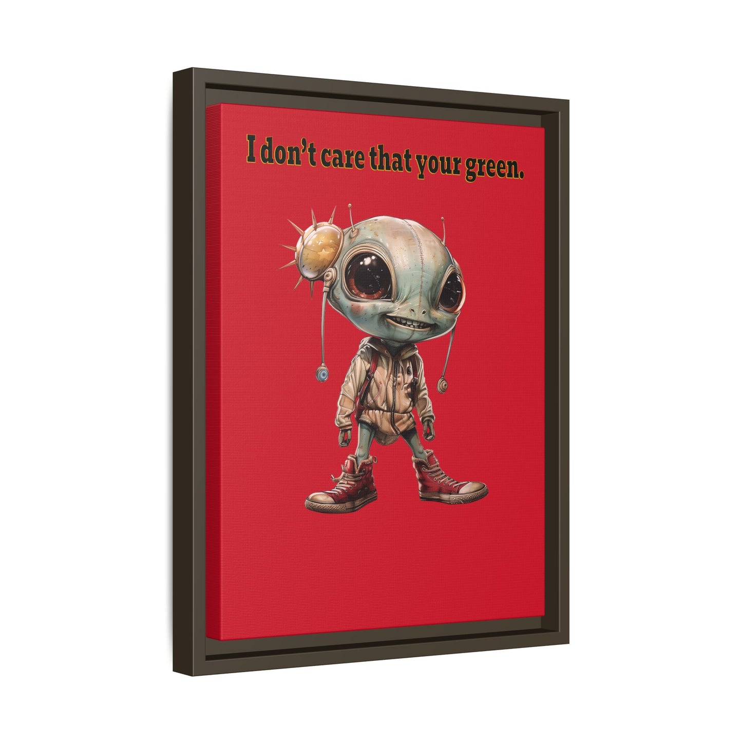 I don't care that your green - framed canvas art (dark red)