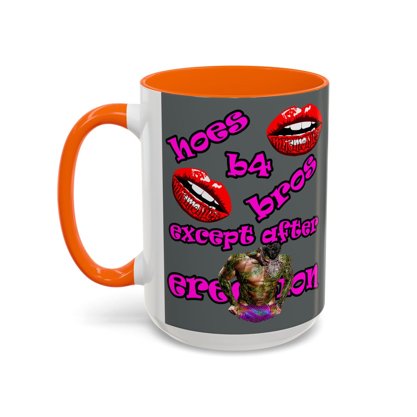hoes b4 bros - Accent Mug (dark grey)