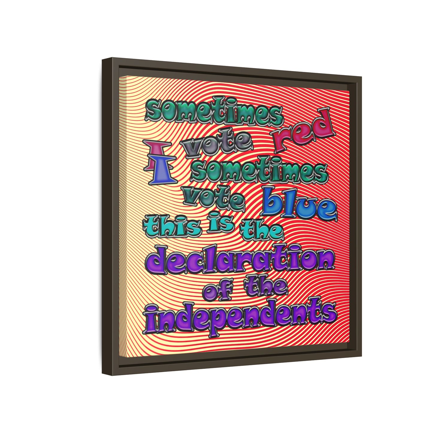 declaration of the independents - framed canvas art (yellow-orange wave)
