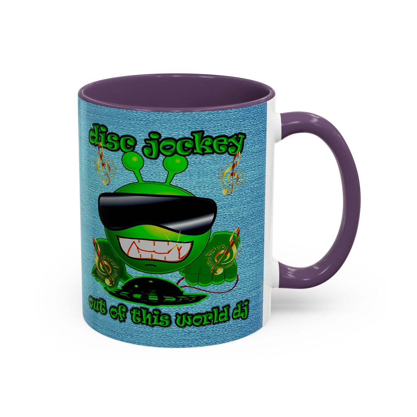 disc jockey - Accent Mug (faded dark blue)