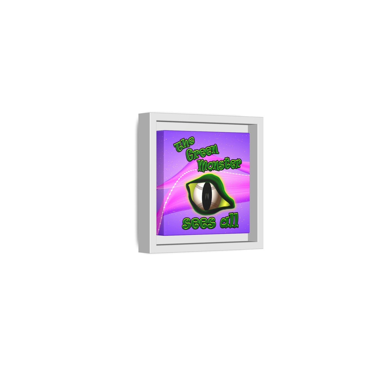 green monster - framed canvas art (purple-pink wave)