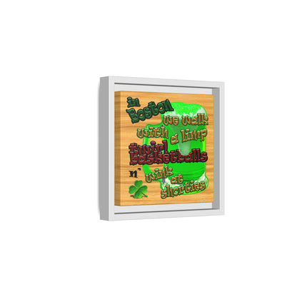 celtics logo - framed canvas art (butterscotch wood finish)