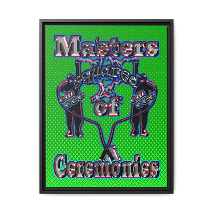 em cee squared - framed canvas art (logo green)