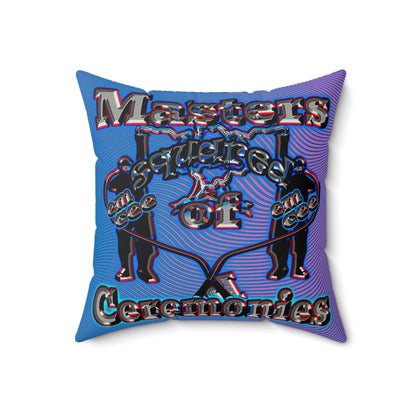 em cee squared - Faux Suede Square Pillow - (light blue-purple wave)