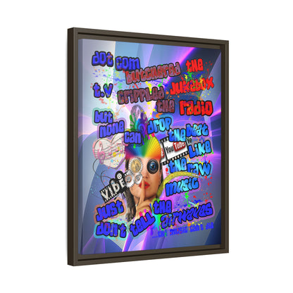 drop the beat - framed canvas art (grey-pink wave)
