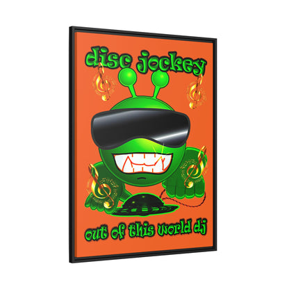 disc jockey - framed canvas art (orange)