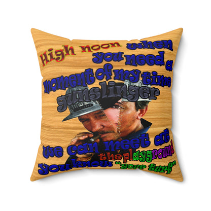 high noon - Spun Polyester Square Pillow - (butterscotch wood finish)
