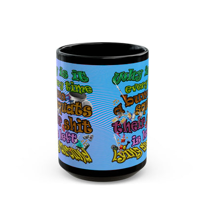 the bum's shit - Black Mug (light blue-purple wave)