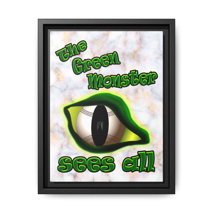 green monster - framed canvas art (white marble)