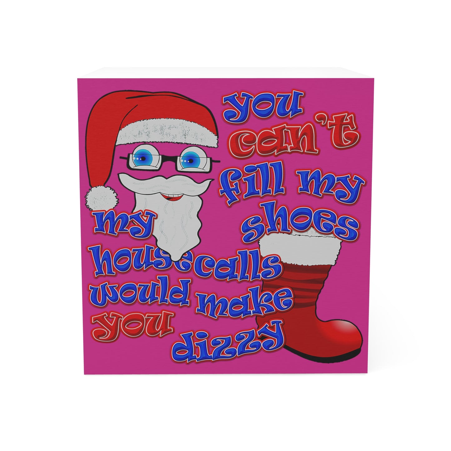 santa's shoes - note cube (pink)